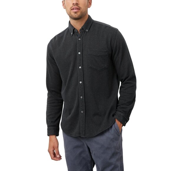 Rails Washed Black Berkeley Brushed Knit Long Sleeve Shirt Shacket Mens Medium - Picture 1 of 8